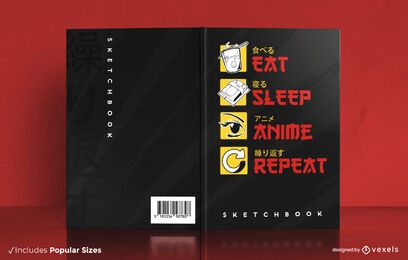 Essen Sie Schlaf und sehen Sie sich das Design des Anime-Buchumschlags an