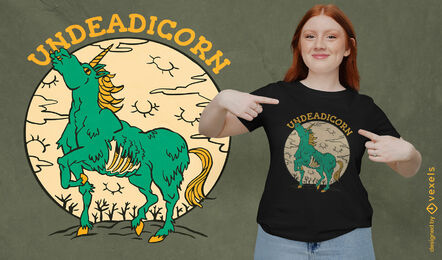 Diseño de camiseta de criatura zombie unicornio