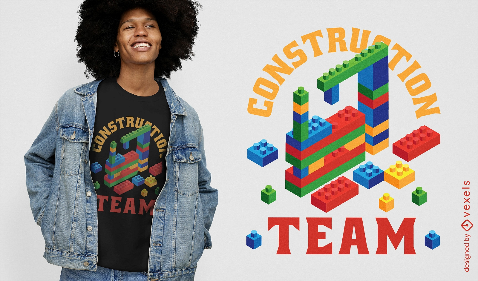 Building bricks construction t-shirt design