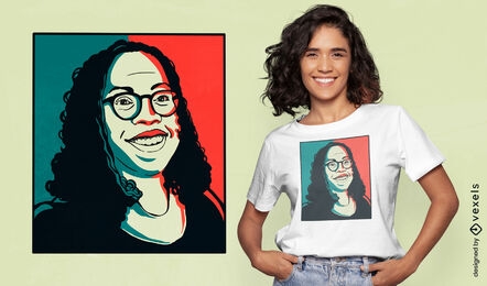 Black woman smiling portrait t-shirt design
