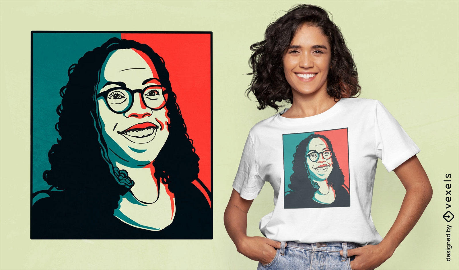 Lächelndes Porträt-T-Shirt der schwarzen Frau