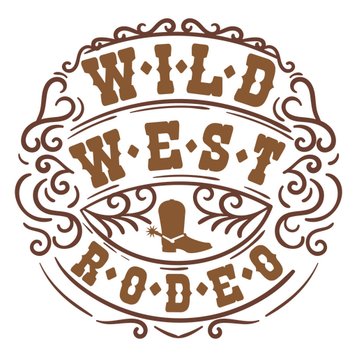 Wild west rodeo boot badge PNG Design
