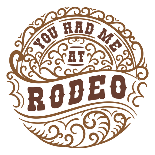 Rodeo brown lettering badge PNG Design