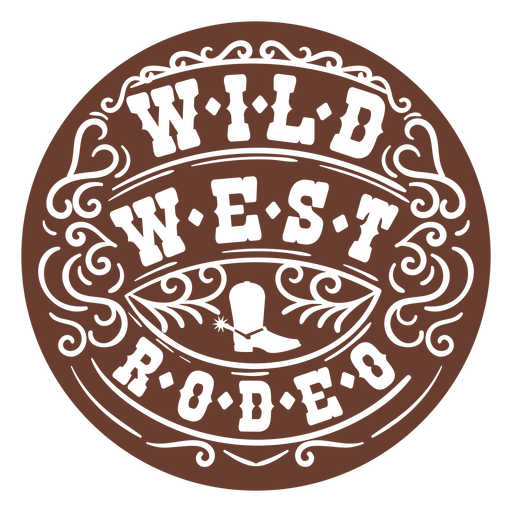 Ausgeschnittenes Wild-West-Rodeo-Abzeichen PNG-Design