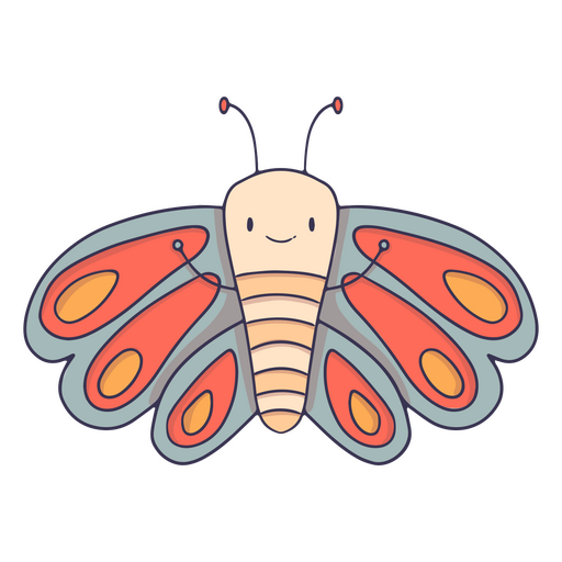 Cute blue and red buttefly PNG Design
