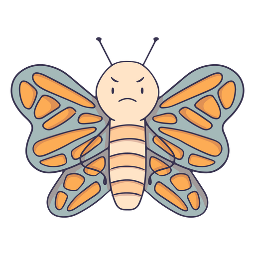 Cartoon butterfly angry PNG Design