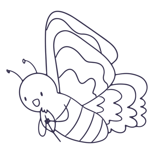 Cute butterfly to color PNG Design