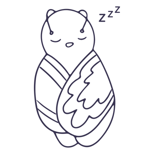 Sleeping buttefly to color PNG Design