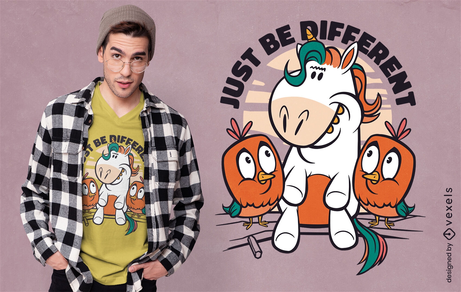 Be different unicorn t-shirt design