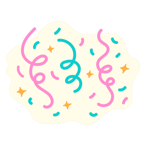 Confeti de cumpleaños pastel Diseño PNG