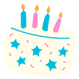 Birthday Cake With Stars PNG & SVG Design For T-Shirts