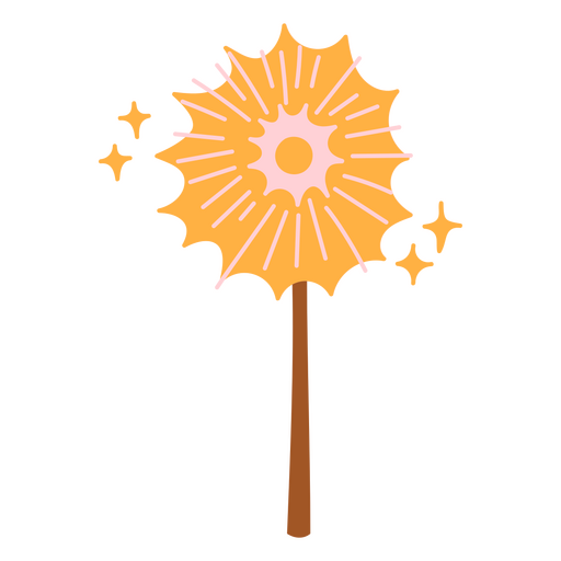 Ilustração divertida de um sol com brilhos Desenho PNG