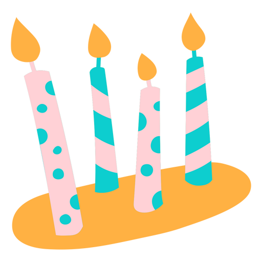 Geburtstag fröhliche Kerzen PNG-Design