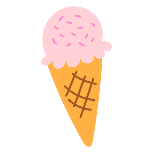 Cone of strawberry ice-cream PNG Design