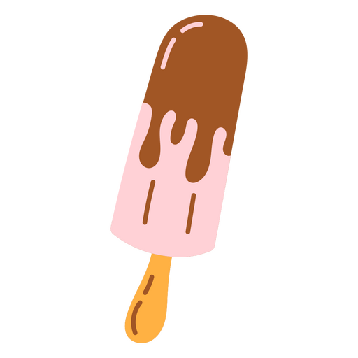Melting chocolate popsicle PNG Design