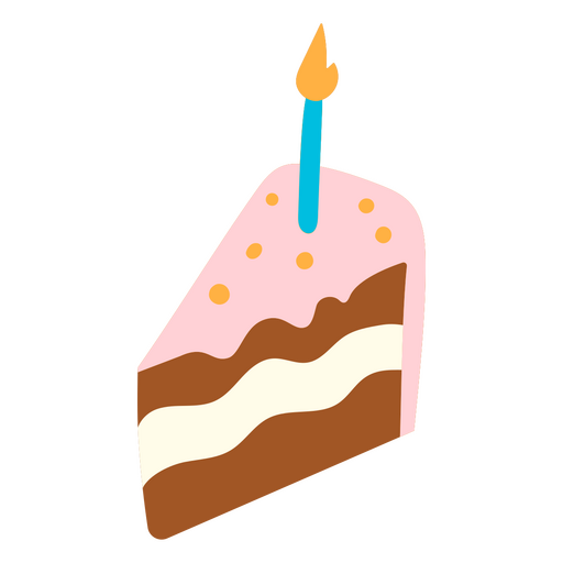 Fatia de bolo de chocolate de aniversário Desenho PNG