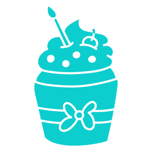 Muffin azul para cumpleaños Diseño PNG