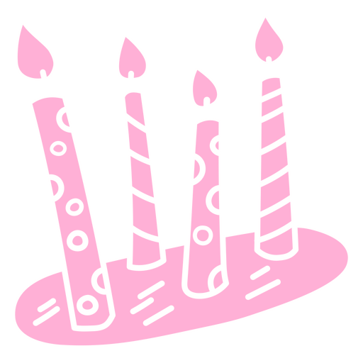Pink joyful birthday candles PNG Design