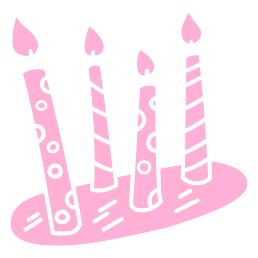 Velas alegres de aniversário rosa Desenho PNG