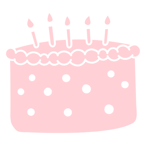 Bolo de aniversário rosa pastel Desenho PNG