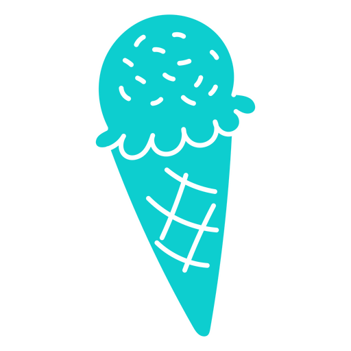 Dibujo minimalista de cono de helado. Diseño PNG