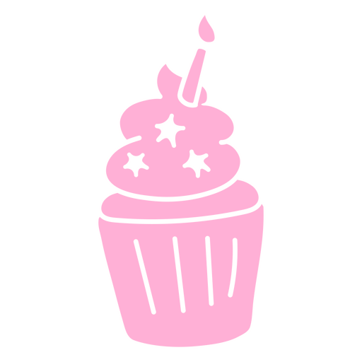 Muffin rosa para aniversário Desenho PNG