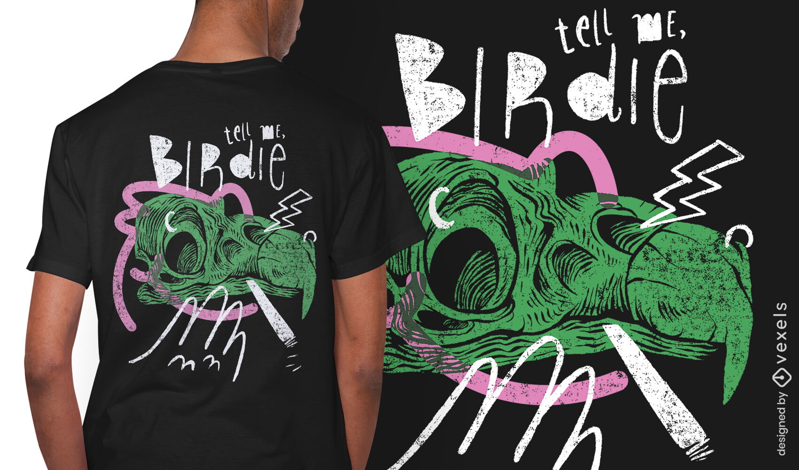Bird skull quote t-shirt design