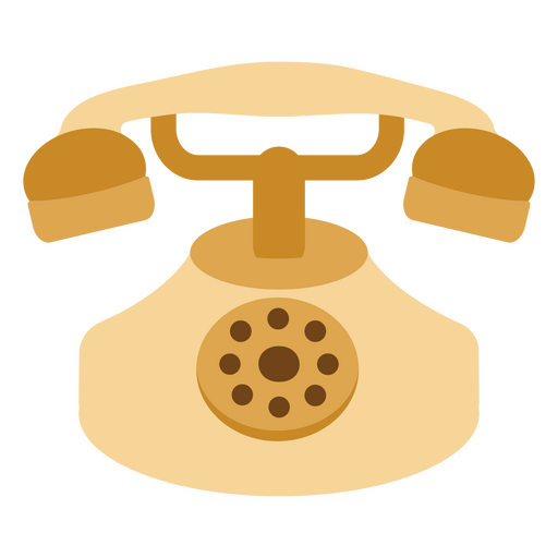 Vintage yellow telephone PNG Design