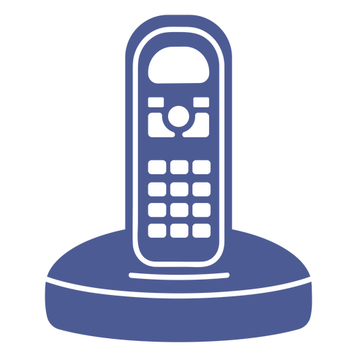 Icono de teléfono azul cortado Diseño PNG