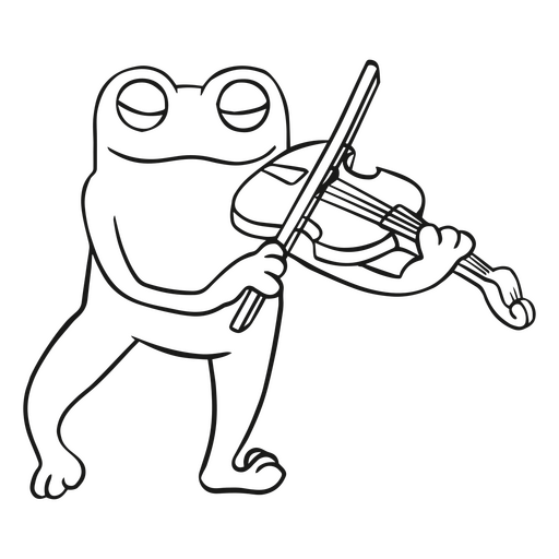 Doddle of frog playing violin PNG Design