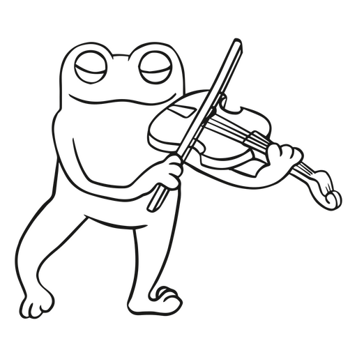 Juego de rana tocando el violín Diseño PNG