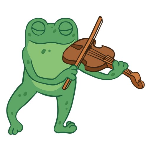 Lustiger Frosch, der Geige spielt PNG-Design