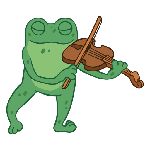 Sapo engraçado tocando violino Desenho PNG