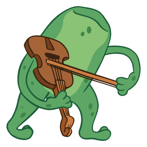 Violinist frog performing PNG Design