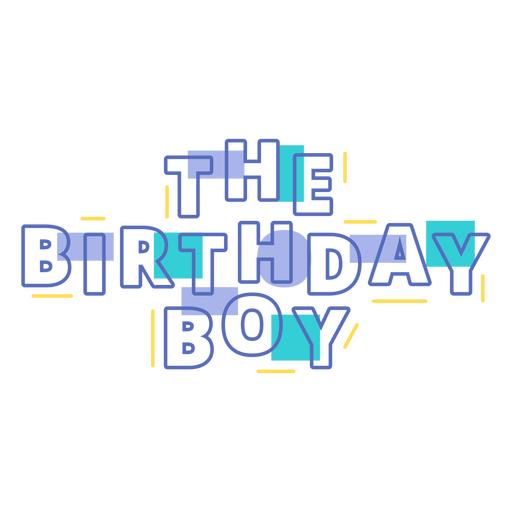 The birthday boy quote blue PNG Design