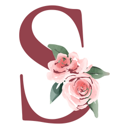 The Letter S With Pink Roses PNG & SVG Design For T-Shirts