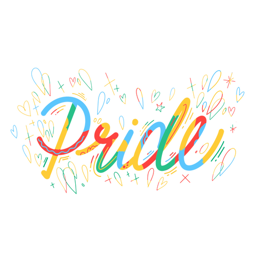 Pride written in colorful letters PNG Design