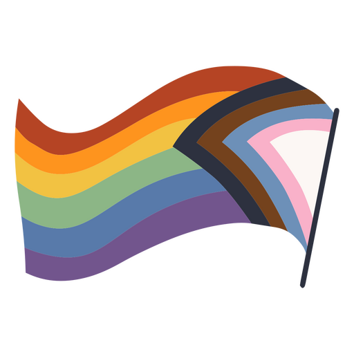 Rainbow flag waving PNG Design