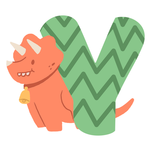 Cartoon dinosaur holding the letter y PNG Design