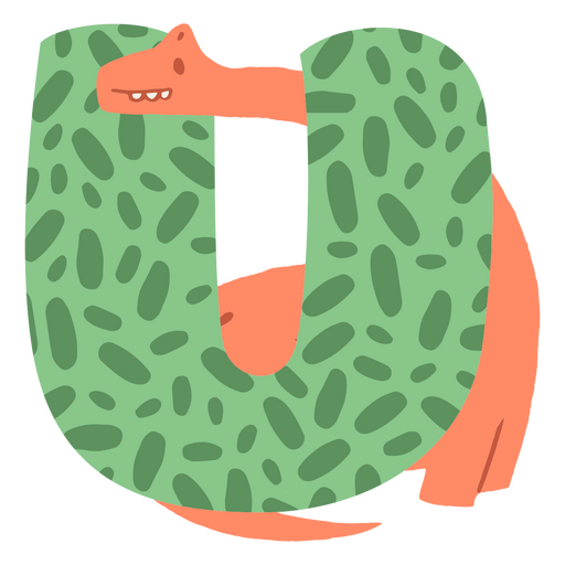 Letter u with a dinosaur on it PNG Design