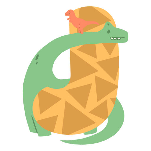 Buchstabe j mit einem Dinosaurier darauf PNG-Design