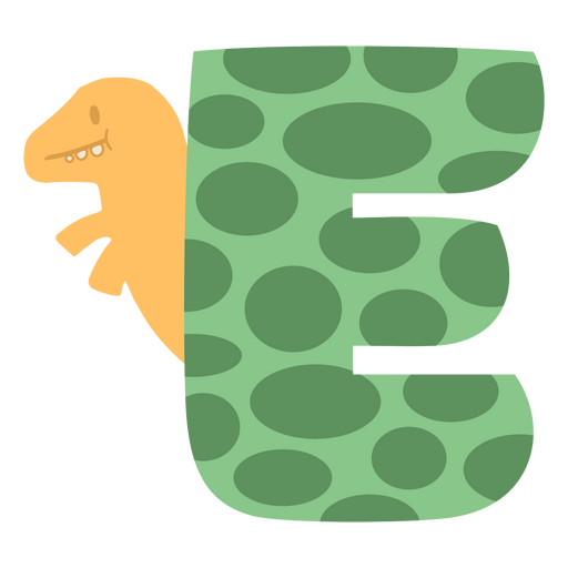 Dinosaur letter e with polka dots PNG Design