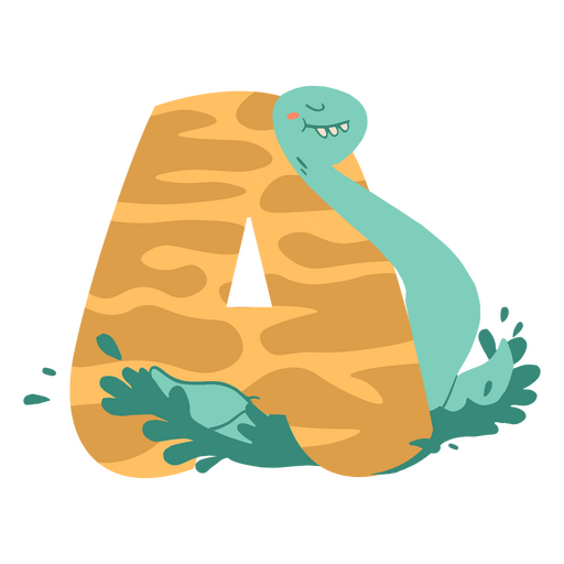 The letter a with a dinosaur on it PNG Design