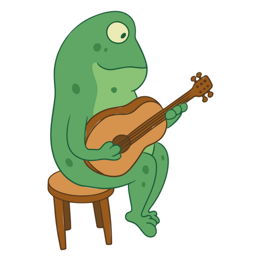 Frog guitarist PNG Design