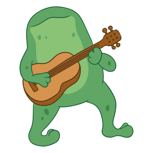 Grüner Frosch, der mit Gitarre auftritt PNG-Design