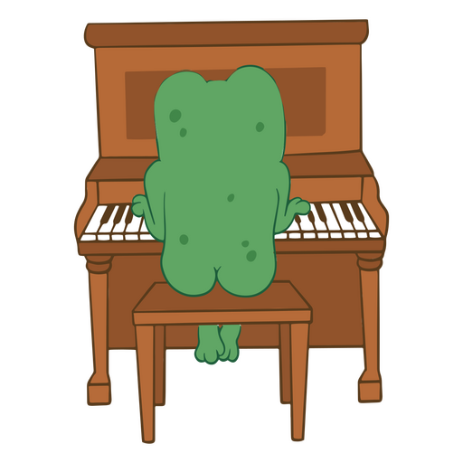 Grüner Frosch, der Klavier spielt PNG-Design