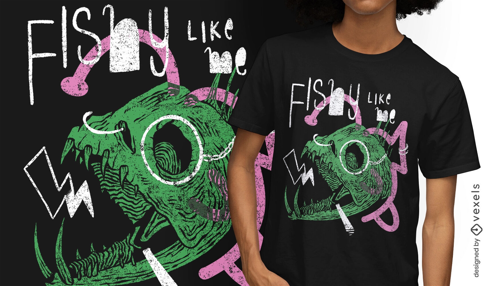 Piranha skull t-shirt design