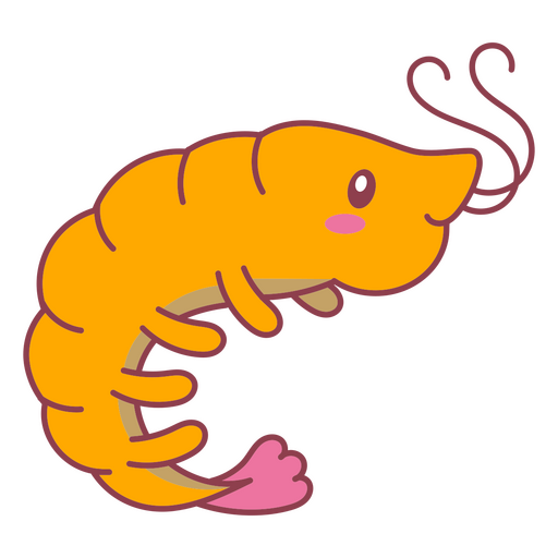 Cartoon cute shrimp PNG Design