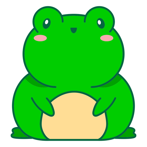 Grüner Frosch sitzend Kawaii PNG-Design