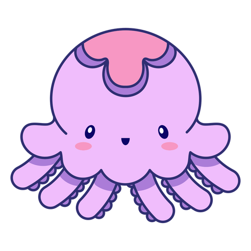 Purple octopus kawaii PNG Design